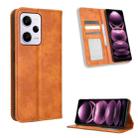 For Xiaomi Redmi Note 12 Pro 5G Magnetic Buckle Retro Texture Leather Phone Case(Brown) - 1