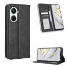 For Huawei nova 10 SE Magnetic Buckle Retro Texture Leather Phone Case(Black) - 1