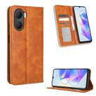 For Honor Play 40 Plus Magnetic Buckle Retro Texture Leather Phone Case(Brown) - 1