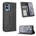 For Nokia X30 5G Magnetic Buckle Retro Texture Leather Phone Case(Black) - 1