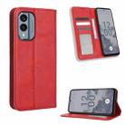 For Nokia X30 5G Magnetic Buckle Retro Texture Leather Phone Case(Red) - 1