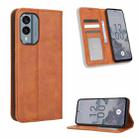 For Nokia X30 5G Magnetic Buckle Retro Texture Leather Phone Case(Brown) - 1