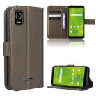 For Cricket Debut Smart Diamond Texture Leather Phone Case(Brown) - 1