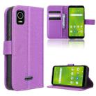 For Cricket Debut Smart Diamond Texture Leather Phone Case(Purple) - 1