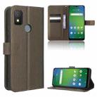 For Cricket Icon 4 Diamond Texture Leather Phone Case(Brown) - 1