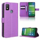 For Cricket Icon 4 Diamond Texture Leather Phone Case(Purple) - 1