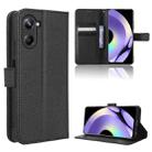 For Realme 10 Pro Diamond Texture Leather Phone Case(Black) - 1