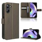 For Realme 10 Pro Diamond Texture Leather Phone Case(Brown) - 1