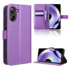 For Realme 10 Pro Diamond Texture Leather Phone Case(Purple) - 1