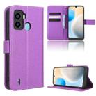 For Tecno Pop 6 BE7 Diamond Texture Leather Phone Case(Purple) - 1