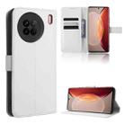 For vivo X90 5G Diamond Texture Leather Phone Case(White) - 1
