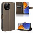For Huawei nova Y61 Diamond Texture Leather Phone Case(Brown) - 1