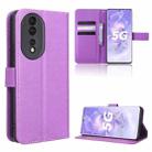 For Honor 80 5G Diamond Texture Leather Phone Case(Purple) - 1
