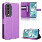 For Honor 80 Pro 5G Diamond Texture Leather Phone Case(Purple) - 1