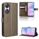 For OPPO A58 5G Diamond Texture Leather Phone Case(Brown) - 1