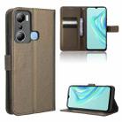 For Infinix Hot 20i Diamond Texture Leather Phone Case(Brown) - 1