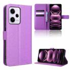 For Xiaomi Redmi Note 12 Pro+ China Diamond Texture Leather Phone Case(Purple) - 1