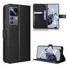 For Xiaomi 12T Pro Diamond Texture Leather Phone Case(Black) - 1