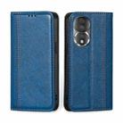 For Honor 80 Grid Texture Magnetic Flip Leather Phone Case(Blue) - 1