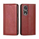 For Honor 80 Pro Grid Texture Magnetic Flip Leather Phone Case(Red) - 1