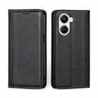 For Huawei nova 10 SE Grid Texture Magnetic Flip Leather Phone Case(Black) - 1