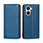 For Huawei nova 10 SE Grid Texture Magnetic Flip Leather Phone Case(Blue) - 1