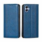 For Samsung Galaxy A04e 4G Grid Texture Magnetic Flip Leather Phone Case(Blue) - 1
