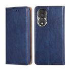 For Honor 80 Gloss Oil Solid Color Magnetic Leather Phone Case(Blue) - 1