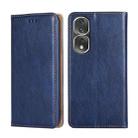 For Honor 80 Pro Gloss Oil Solid Color Magnetic Leather Phone Case(Blue) - 1