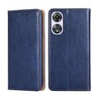 For OPPO A58 5G Gloss Oil Solid Color Magnetic Leather Phone Case(Blue) - 1