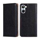For Realme 10 4G Gloss Oil Solid Color Magnetic Leather Phone Case(Black) - 1