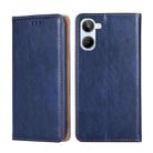 For Realme 10 4G Gloss Oil Solid Color Magnetic Leather Phone Case(Blue) - 1