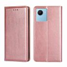 For Realme C30s Gloss Oil Solid Color Magnetic Leather Phone Case(Rose Gold) - 1