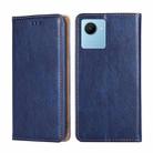 For Realme C30s Gloss Oil Solid Color Magnetic Leather Phone Case(Blue) - 1