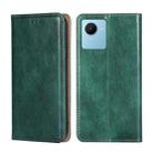 For Realme C30s Gloss Oil Solid Color Magnetic Leather Phone Case(Green) - 1