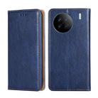 For vivo X90 Gloss Oil Solid Color Magnetic Leather Phone Case(Blue) - 1