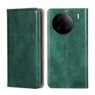 For vivo X90 Pro+ Gloss Oil Solid Color Magnetic Leather Phone Case(Green) - 1