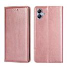 For Samsung Galaxy A04e 4G Gloss Oil Solid Color Magnetic Leather Phone Case(Rose Gold) - 1
