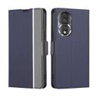 For Honor 80 Twill Texture Side Buckle Leather Phone Case(Blue) - 1