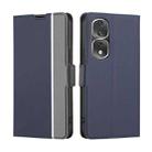 For Honor 80 Pro Twill Texture Side Buckle Leather Phone Case(Blue) - 1