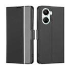 For Huawei nova 10 SE Twill Texture Side Buckle Leather Phone Case(Black) - 1