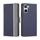 For Realme 10 4G Twill Texture Side Buckle Leather Phone Case(Blue) - 1