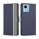 For Realme C30s Twill Texture Side Buckle Leather Phone Case(Blue) - 1