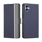 For Samsung Galaxy A04e 4G Twill Texture Side Buckle Leather Phone Case(Blue) - 1