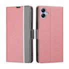 For Samsung Galaxy A04e 4G Twill Texture Side Buckle Leather Phone Case(Pink) - 1