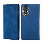 For Honor 80 Skin Feel Magnetic Horizontal Flip Leather Phone Case(Blue) - 1