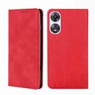 For OPPO A58 5G Skin Feel Magnetic Horizontal Flip Leather Phone Case(Red) - 1