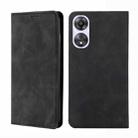 For OPPO A58 5G Skin Feel Magnetic Horizontal Flip Leather Phone Case(Black) - 1