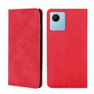 For Realme C30s Skin Feel Magnetic Horizontal Flip Leather Phone Case(Red) - 1