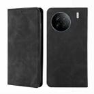 For vivo X90 Skin Feel Magnetic Horizontal Flip Leather Phone Case(Black) - 1
